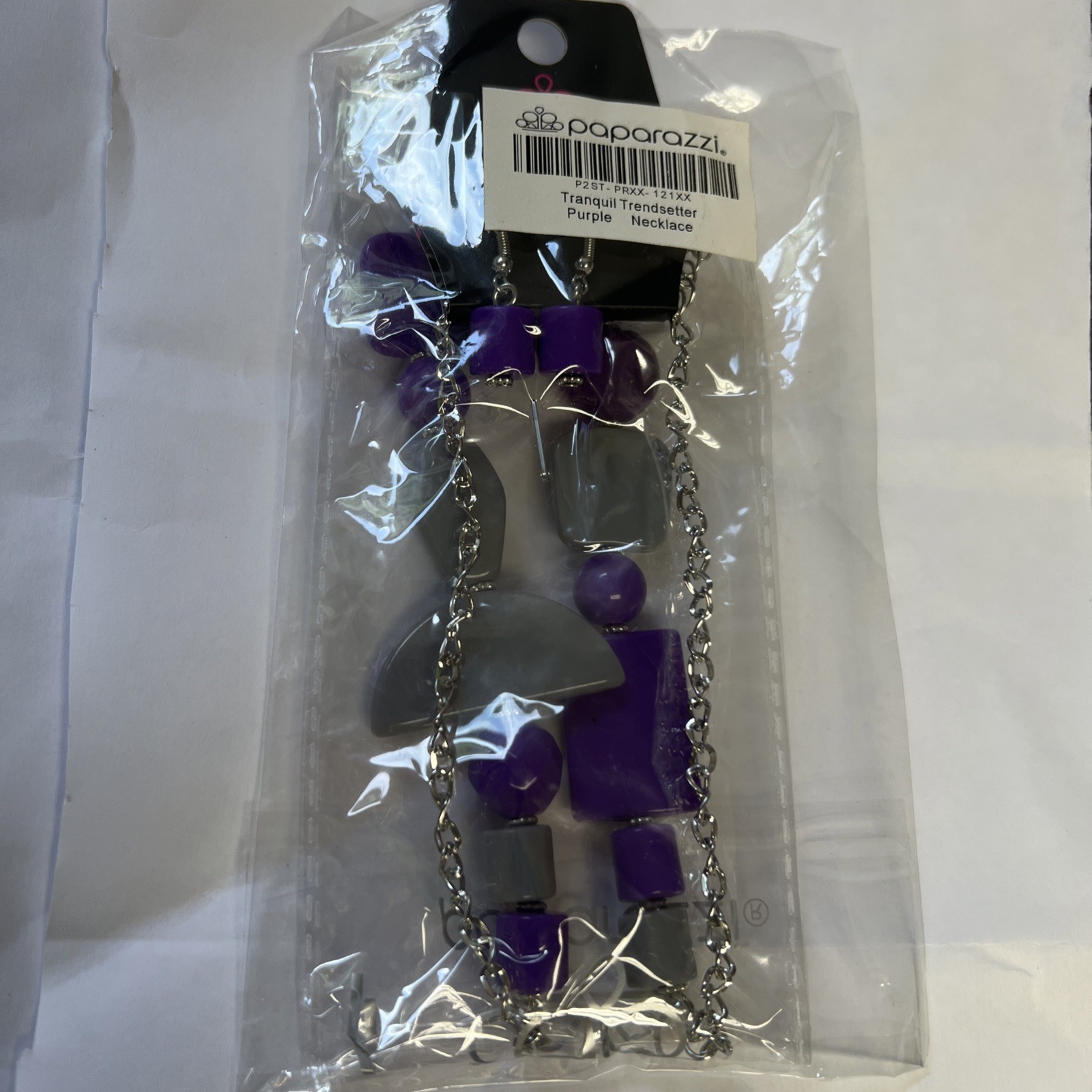 Gray & Silver Bead “Tranquil Trendsetter” Purple Necklace & Earrings “Paparazzi”