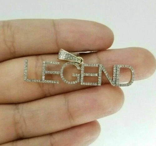 Simulated Diamond 1.50 Ct Round Men’s Letter Pendant 14k Yellow Gold Plated
