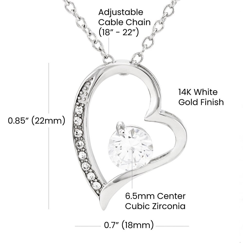 Cubic Zirconia Necklace Gift for Daughter from Dad with Heart Pendant Jewelry