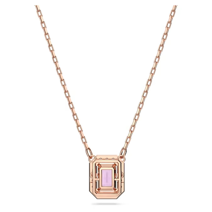 Swarovski Millenia necklace Octagon cut, Purple, Rose gold-tone plated 5640291