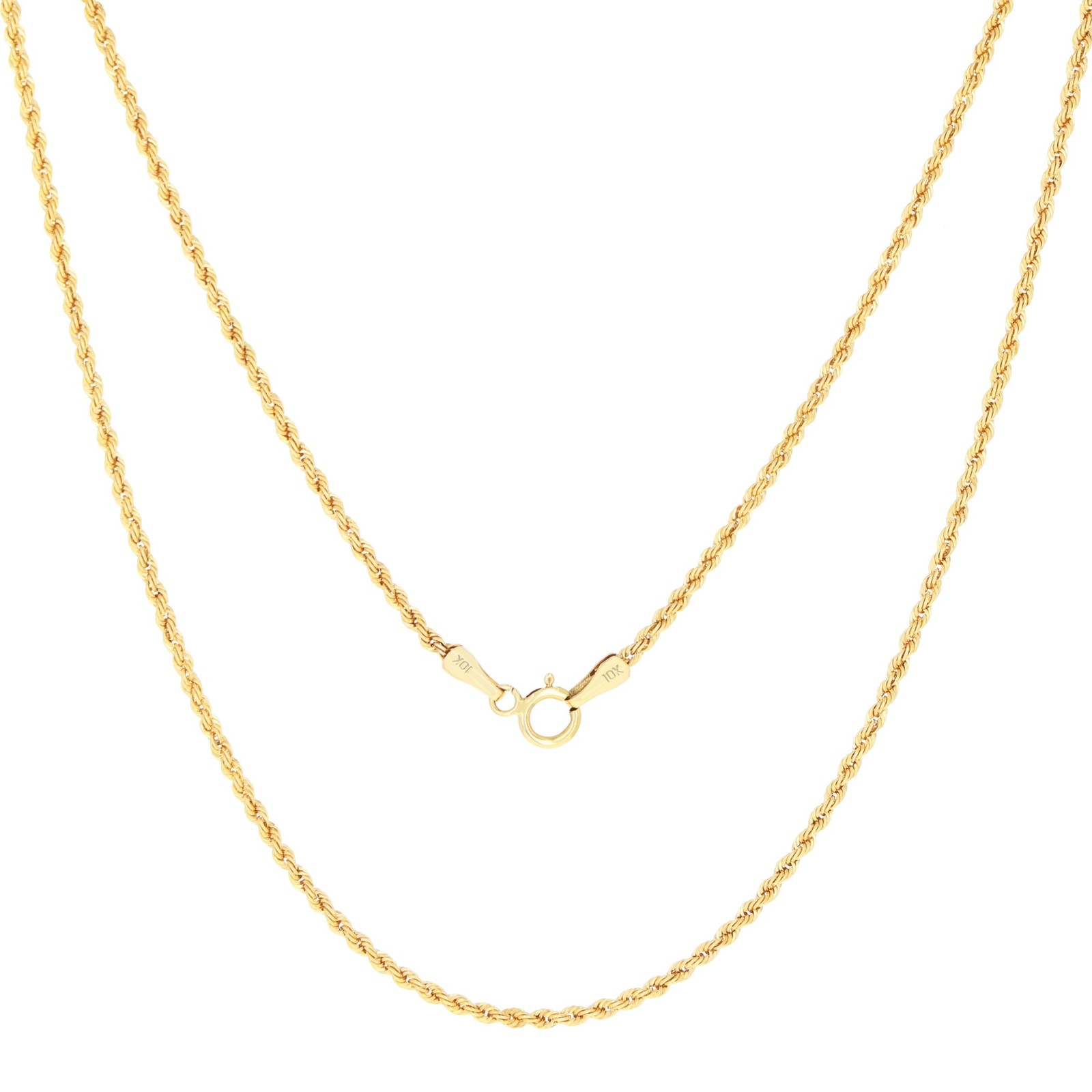 10K Yellow Gold 1.5mm-10mm Necklace Diamond Cut Rope Chain 16″- 30″Mens Women