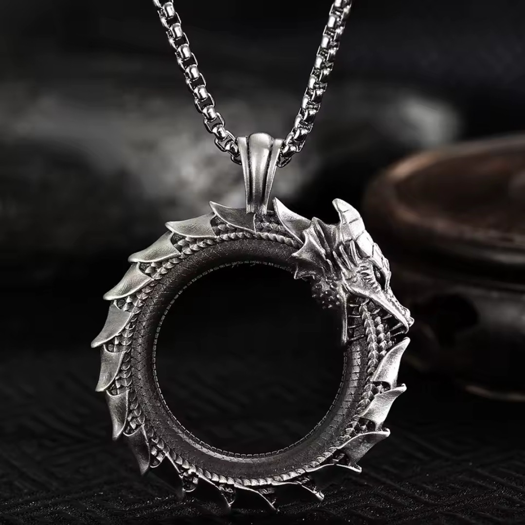 Men’s Dragon Pendant Chain Necklace Punk Fashion Jewelry 103