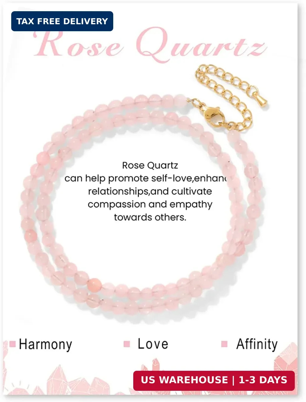 Lit Wall Crystal Necklaces for Women 4mm Handmade Natural Stone Choker Beaded Ne