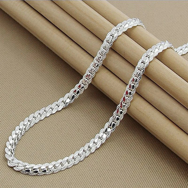 20-60cm 925 Sterling Silver Luxury Brand Design Noble Chain Necklace