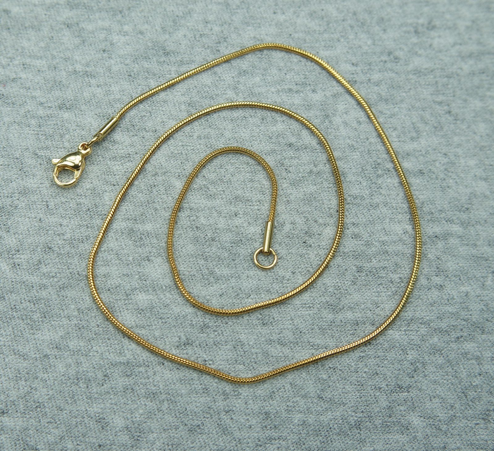 Snake Chain Gold Plated Stainless Steel 1.2mm Round any Length Made to Order