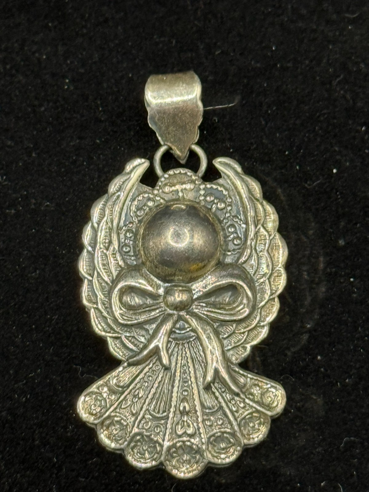 SA 925 Thailand Sterling Silver Angel Necklace Pendant Charm