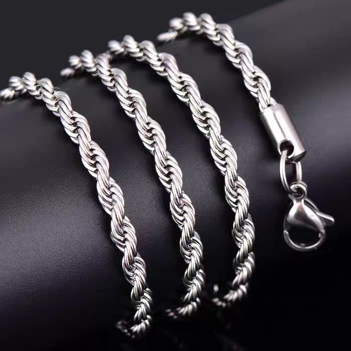 925 Silver Plated 2mm Water Wave Chain Mens Womens Necklace 16″ 18″ 20″ 22″ US