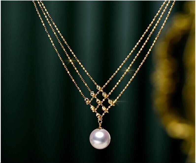 Gorgeous Huge AAAA 10mm south sea white round pearl pendant necklace 18″ 925s