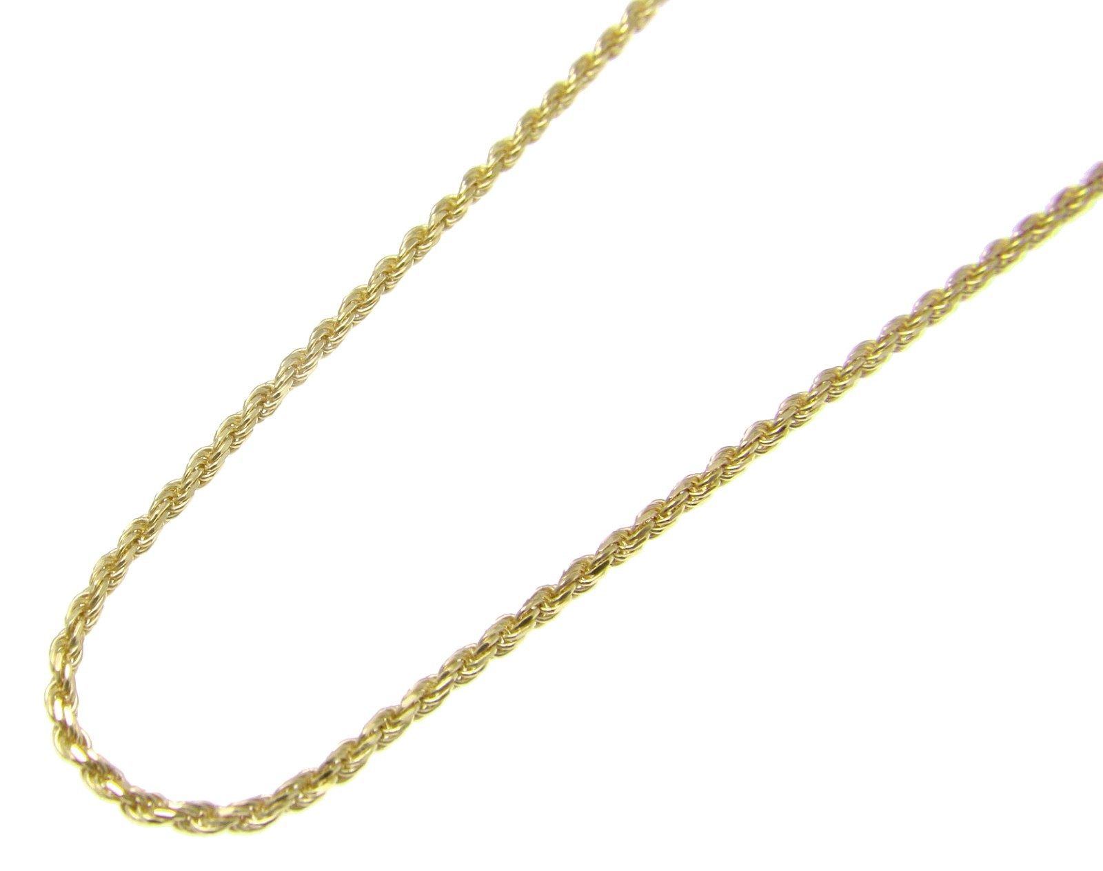 1.4MM YELLOW GOLD ITALIAN SILVER 925 DIAMOND CUT ROPE CHAIN 16″ 18″ 20″ 22″ 24″