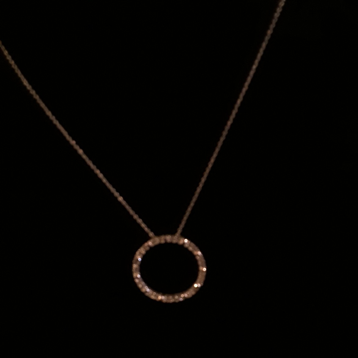 Gold tone CIRCLE OF LIFE Pendant Necklace 24 Stone Fine Chain 7.5 in. Statement