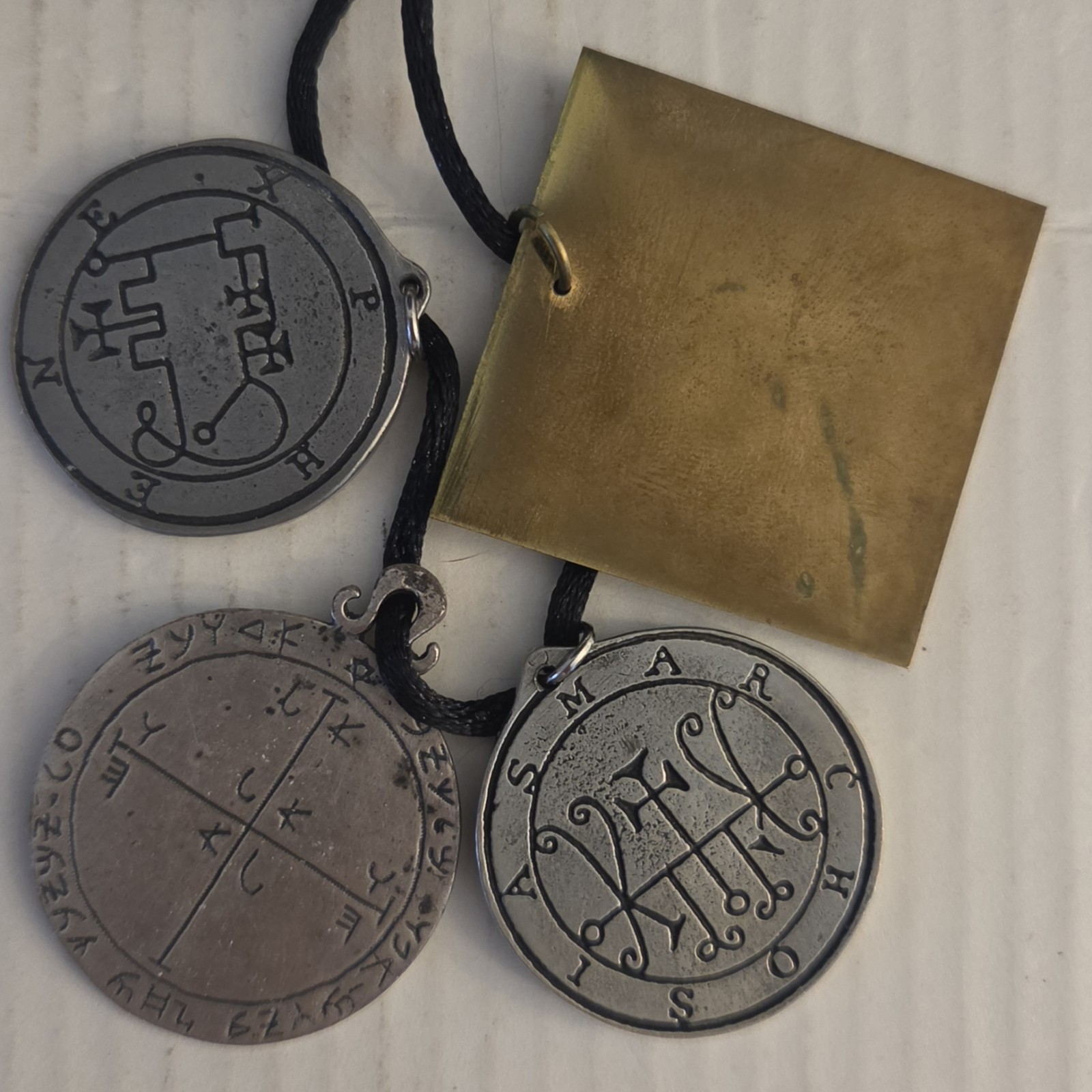 Lot of 4 Antique-Style Pendants or Talisman on String Sold AS SHOWN Lot.1R