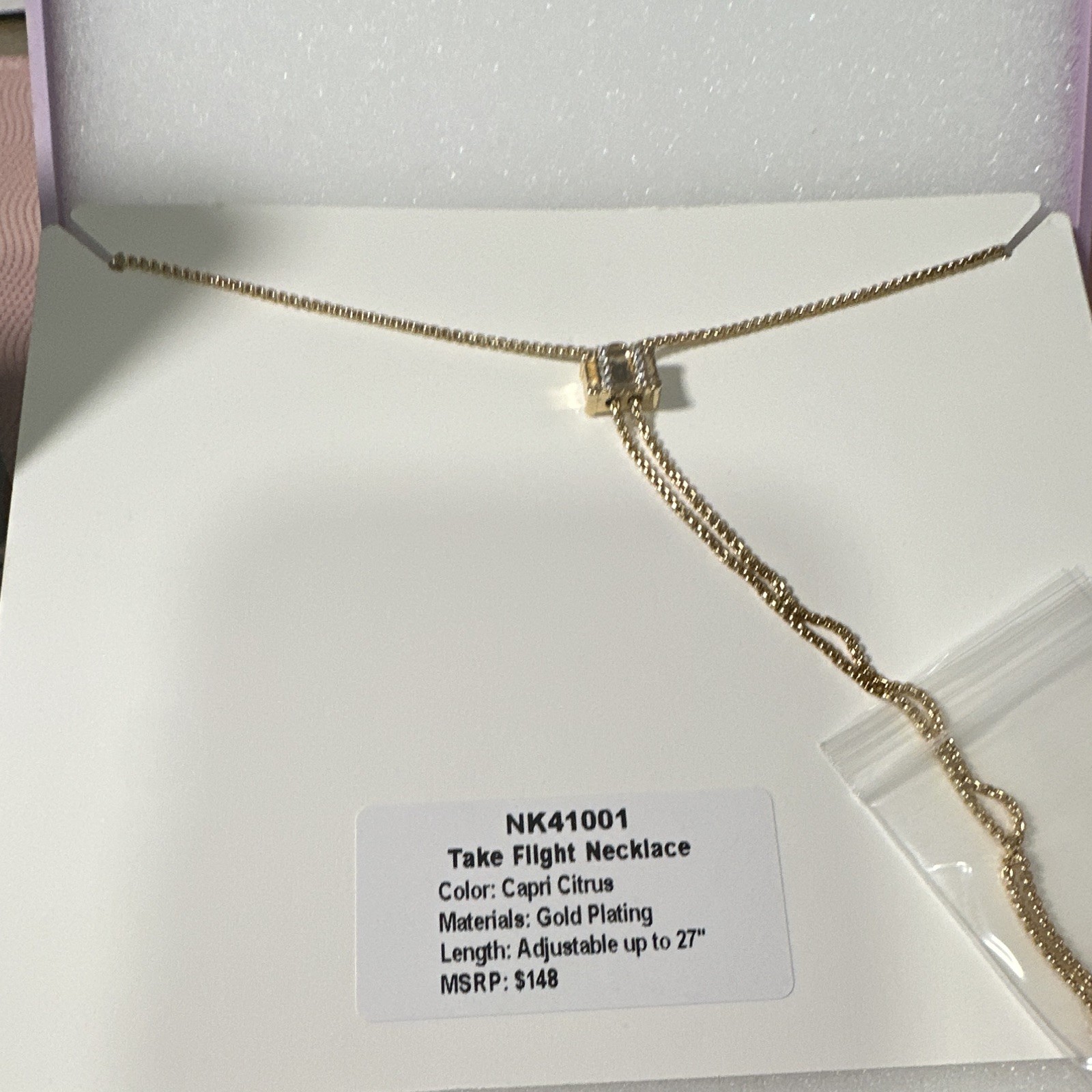 BP Gold Plated Capri Sun Necklace Adjustable 27″ NK41001 and earring BR20129