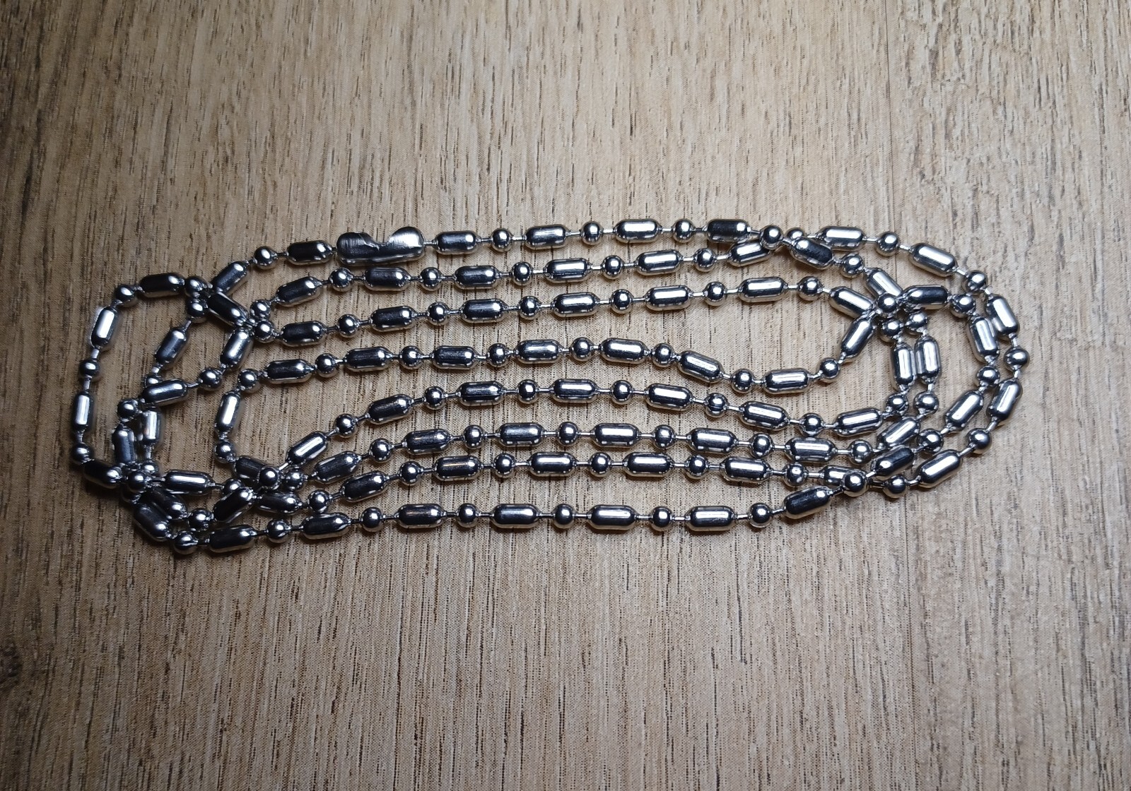 30″ Dog Tag Chain Silver Stainless Steel 2.4mm Bar & Ball Stylish Military Chain