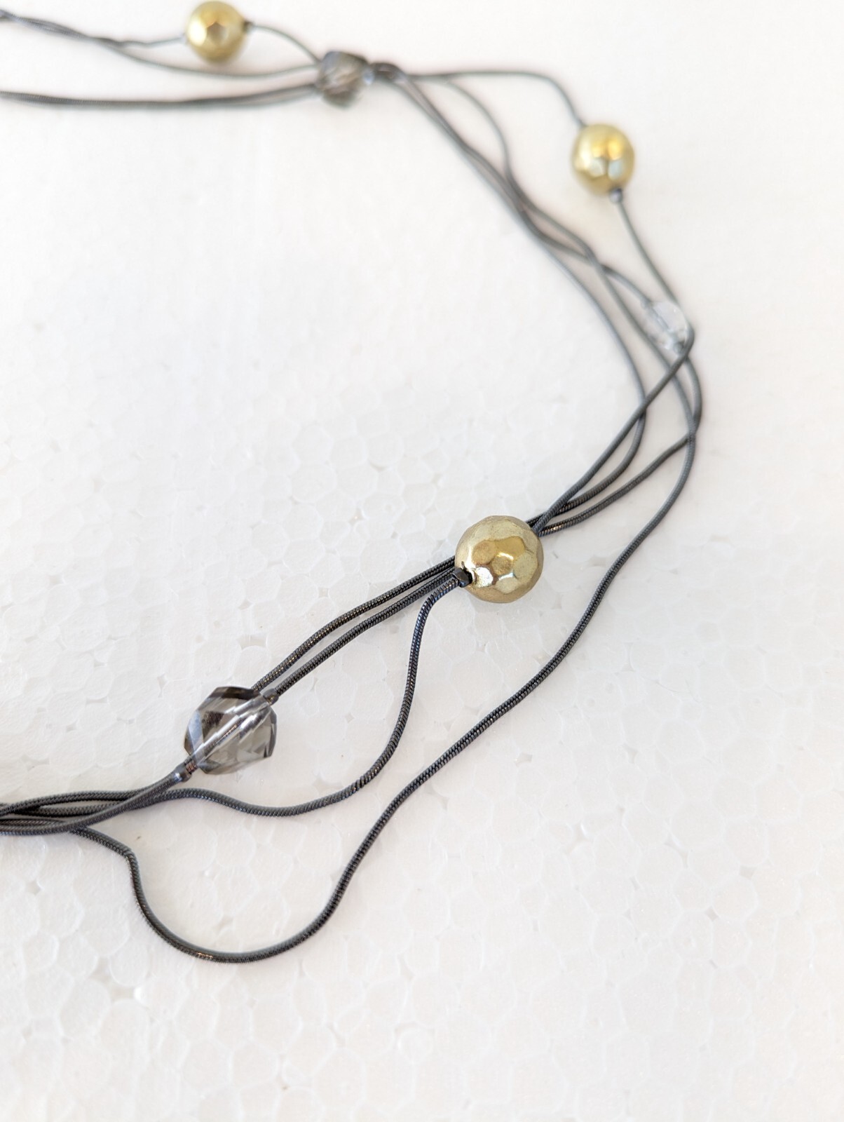 Chicos Necklace Womens 34″ Adjustable Beaded Layered Boho Mature Casual Office