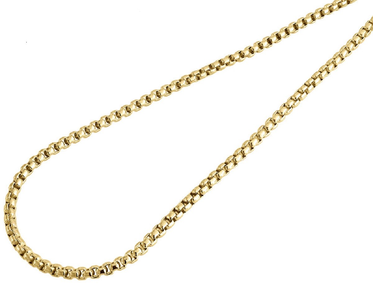 Genuine 18K Yellow Gold Filled Tarnish-Resist 2mm Shiny Round Box Chain Necklace