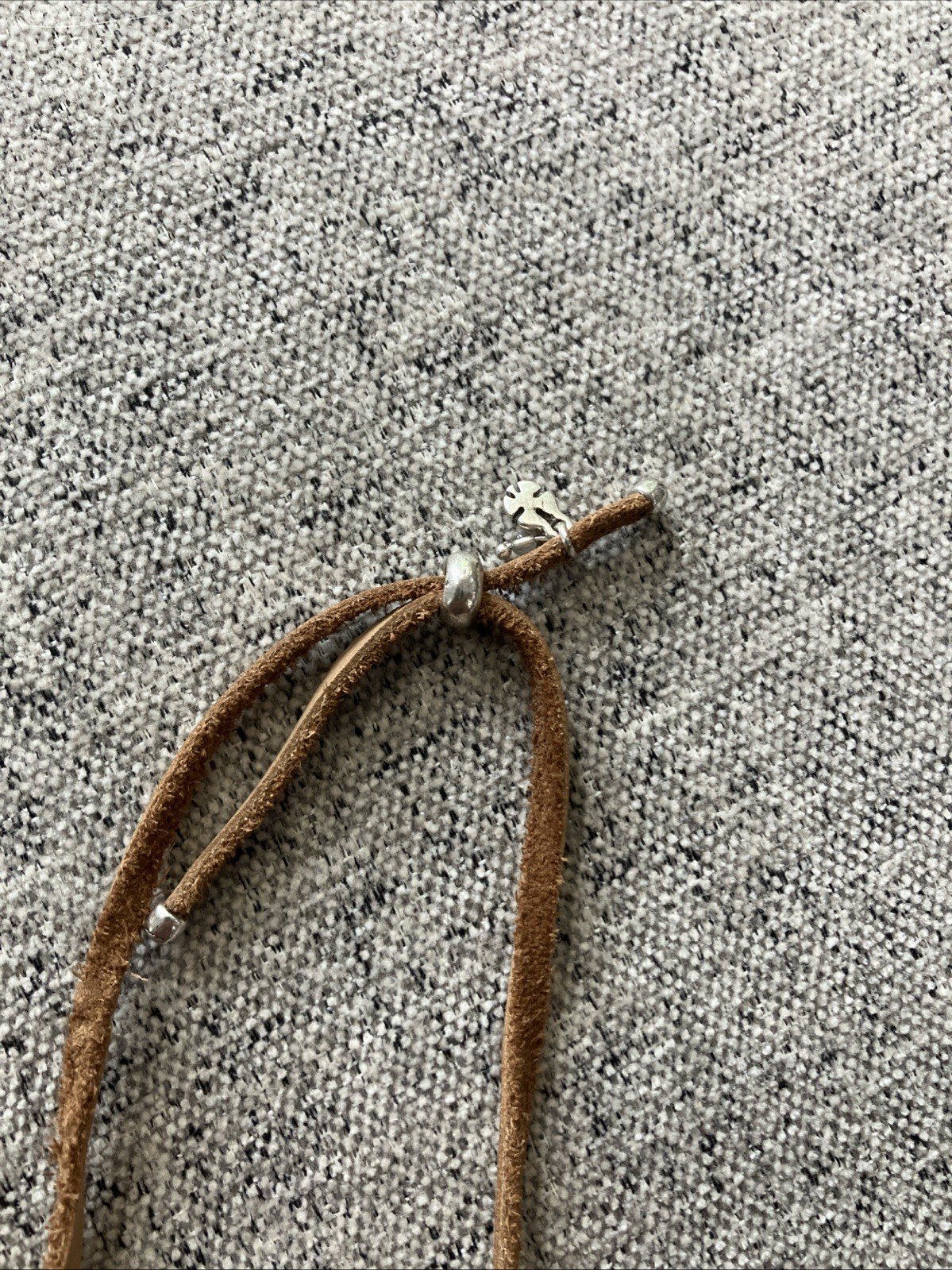 Lucky Brand Leather Cord Silvertone Pendant Necklace