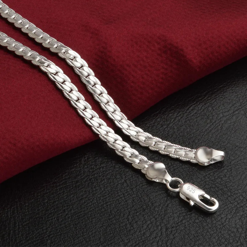 20-60cm 925 Sterling Silver Luxury Brand Design Noble Chain Necklace