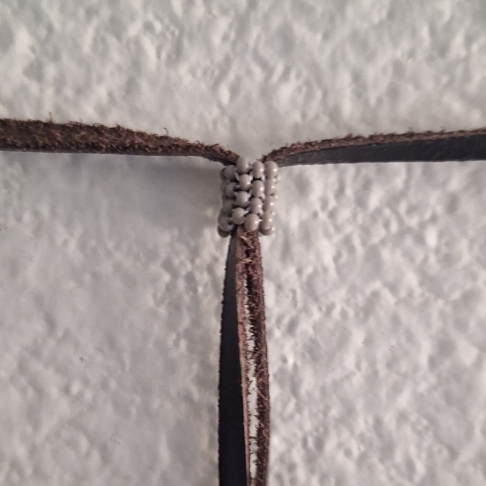 Handmade Southwest Bead Necklace With Adjustable Leather Straps – Never Worn
