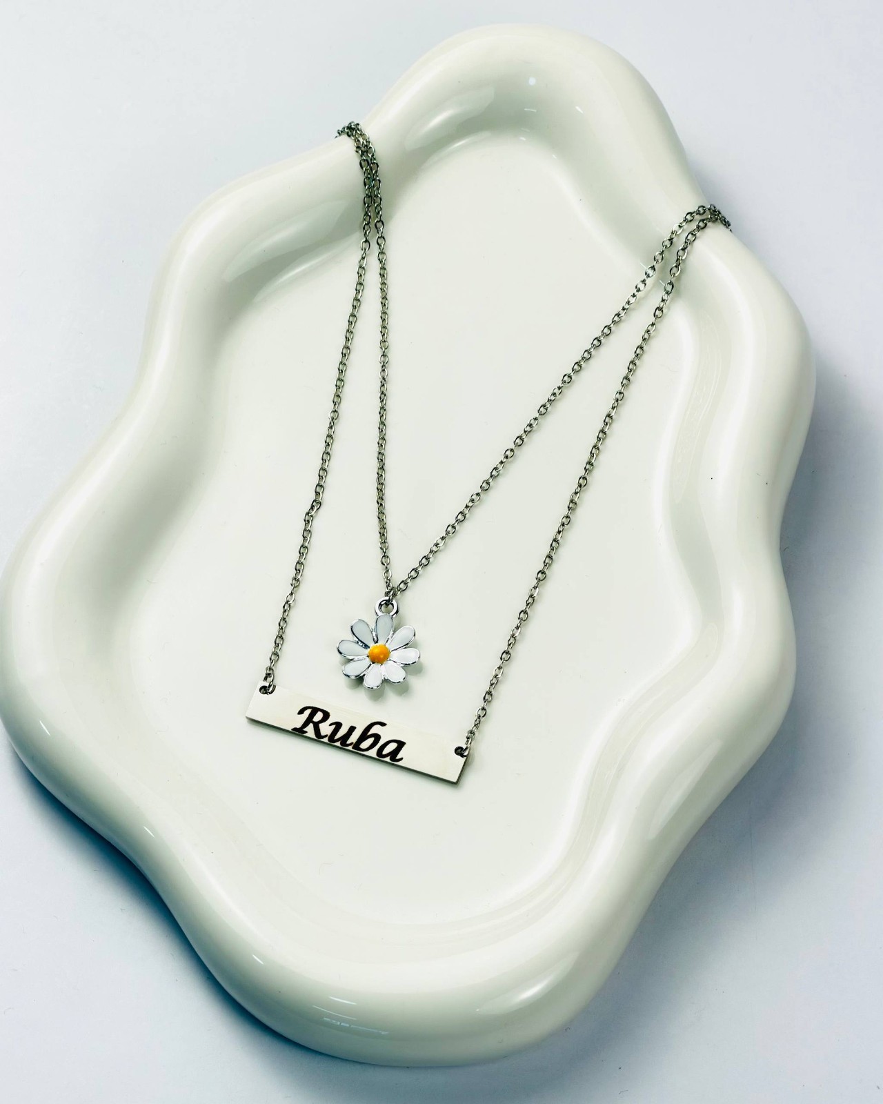 Personalized Name & Date Necklace Custom Stainless Steel Pendant Gift for Women