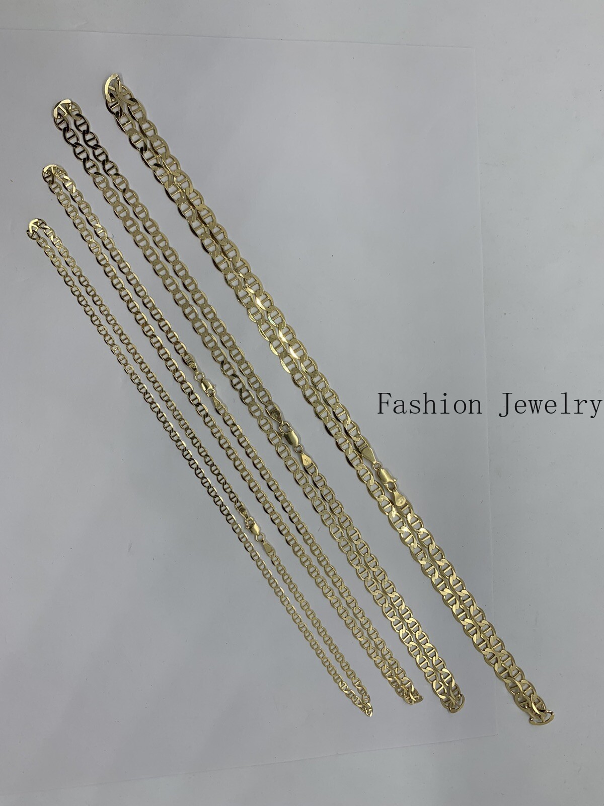 10K Solid Yellow Gold Anchor/Mariner Link Chains Necklace Men’s/Women’s 3.2-6mm