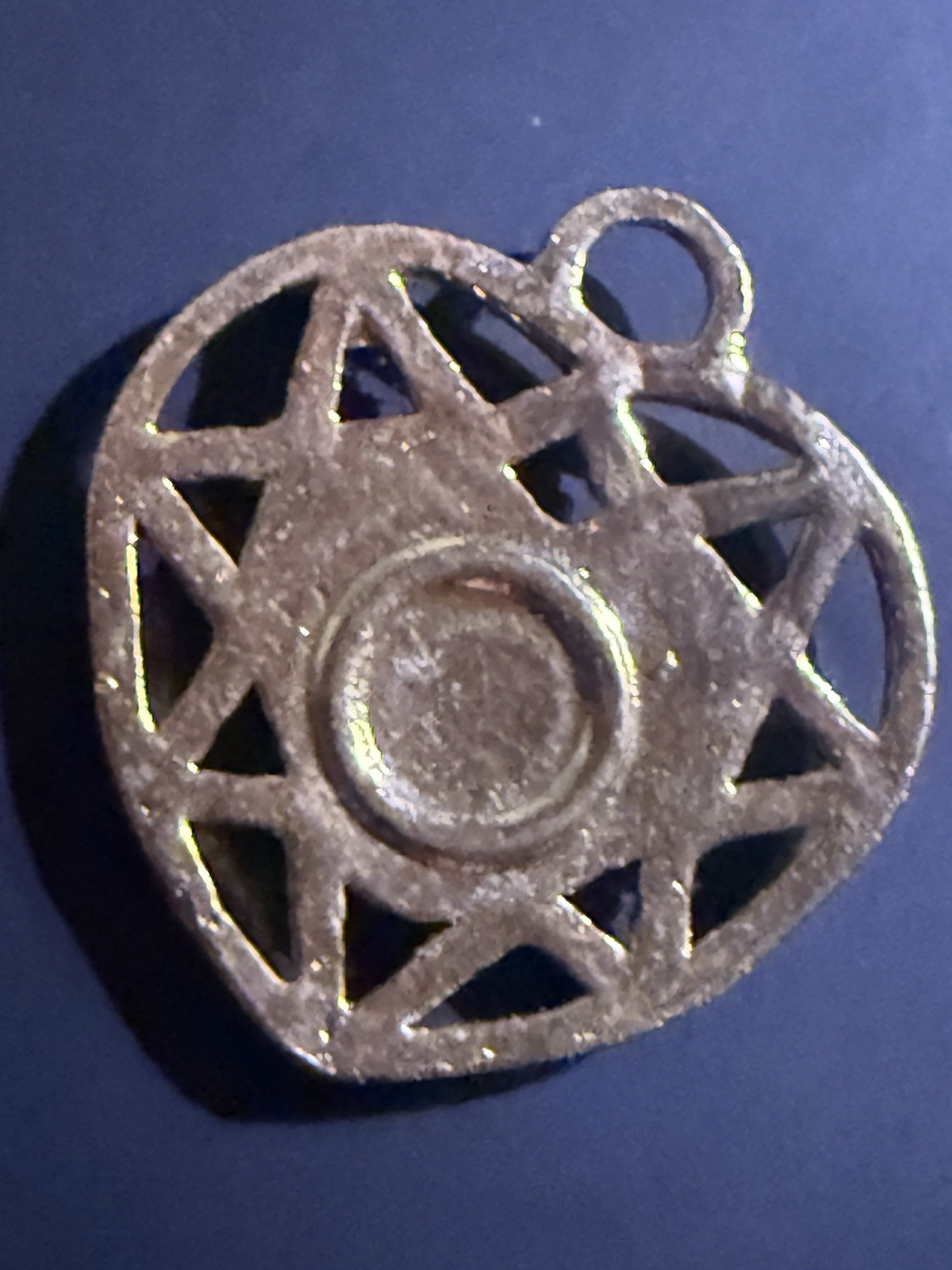 Filigree Gold Heart with Green Stone (MadMen)