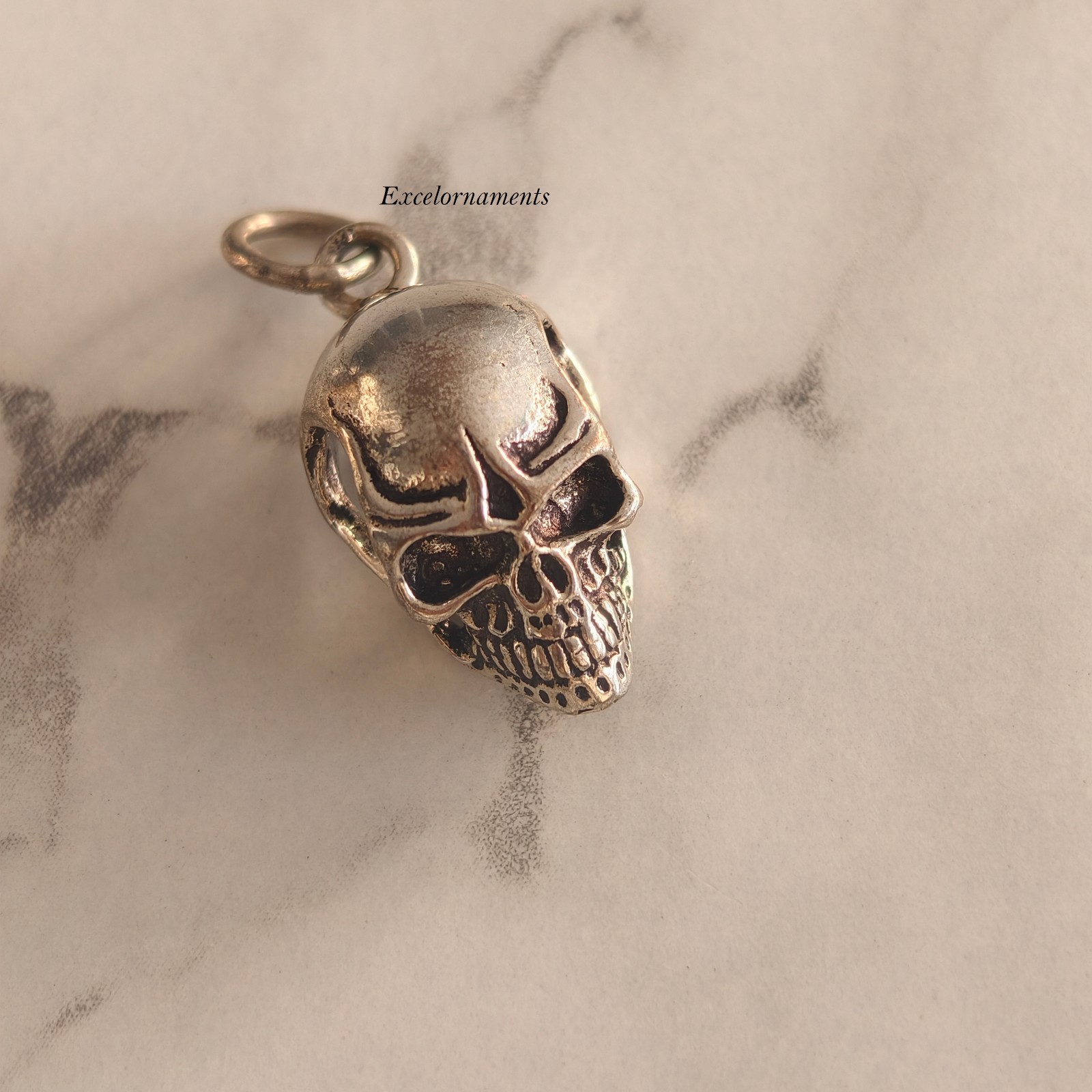 Skull Pendant 925 Sterling Silver Gothic Memento Mori Pendant Wonderful Pendant