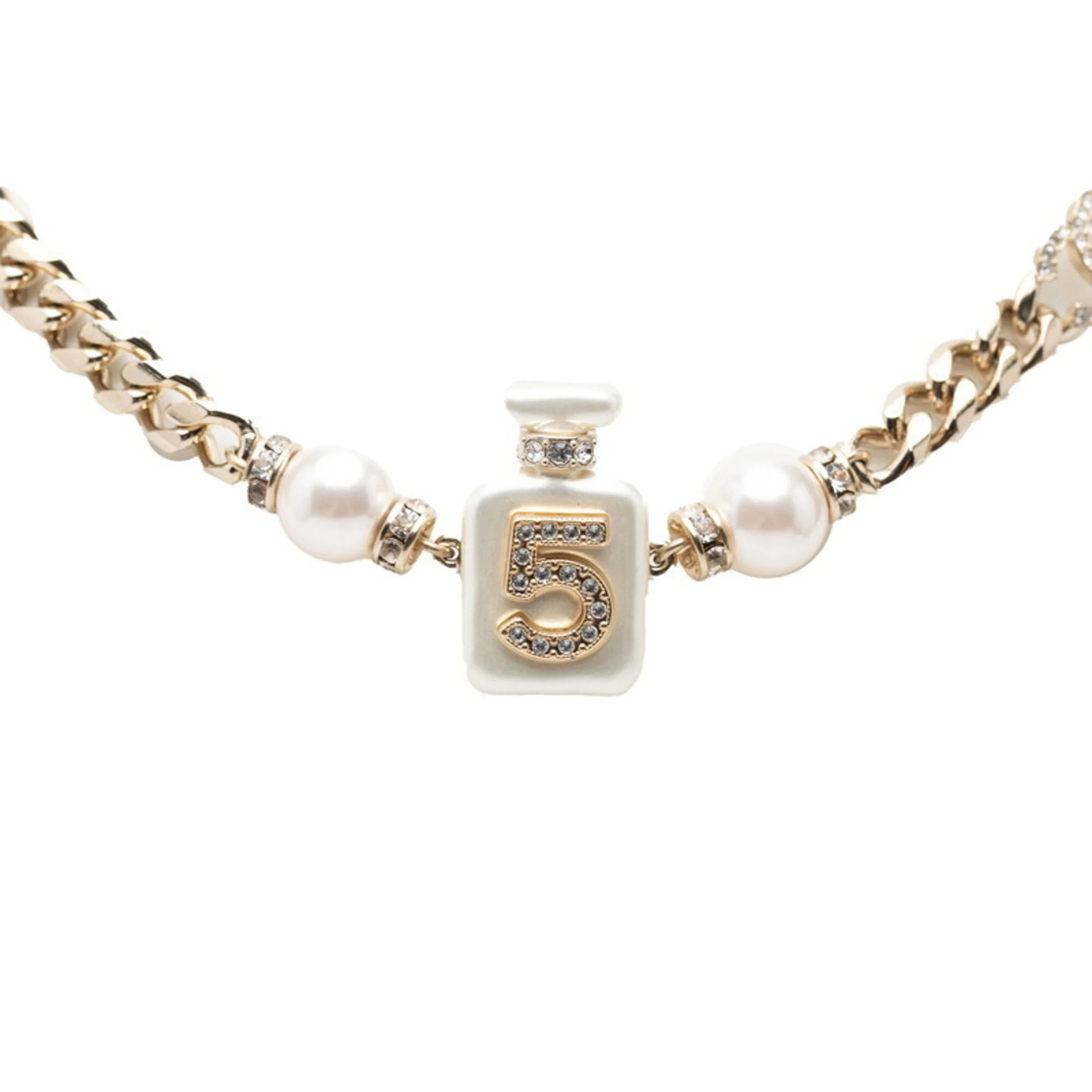 Chanel Coco Mark No. 5 Perfume Bottle Chain Pendant Necklace, A22S… GZl1it6u