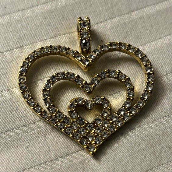 Gold Tone Nolan Miller Heart Charm Pendant only