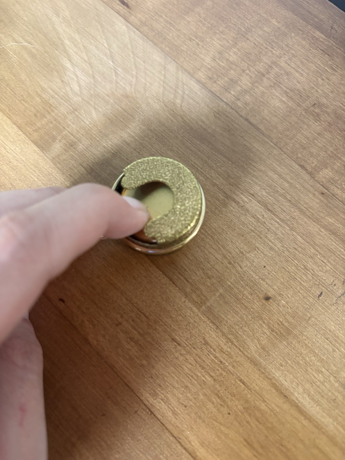 Vintage 1970s Brass Metal Quarter Holder Dispenser Pendant