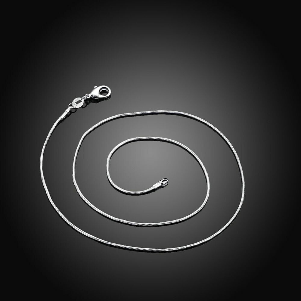 Sterling Silver Necklace Chain Necklace .925 18-22″ Inch 1mm Jewelery Snake 925