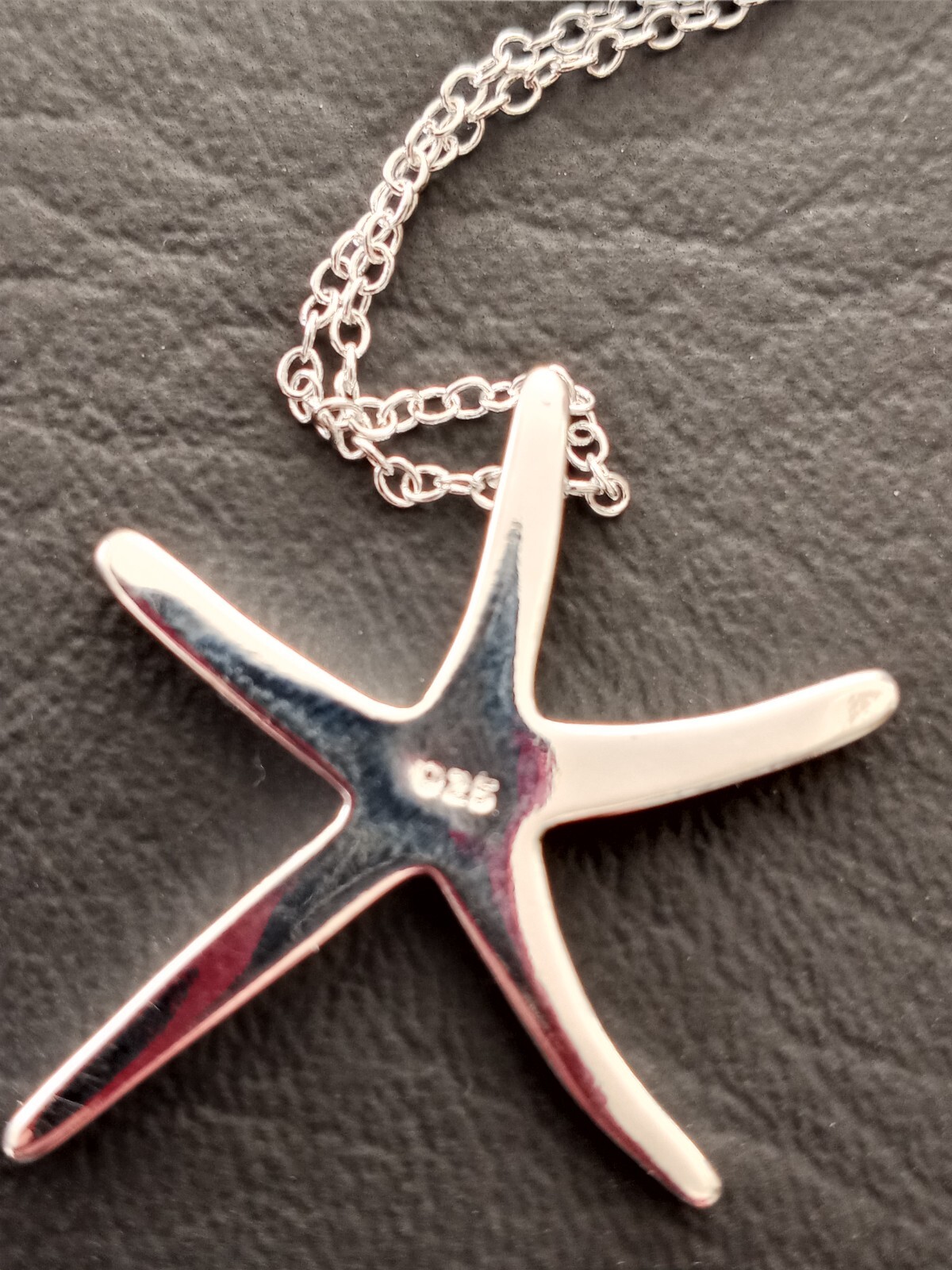 BEAUTIFUL NEW STARFISH NECKLACE 925 SILVER PLATED ON 18″ SILVER CHAIN (style#26)