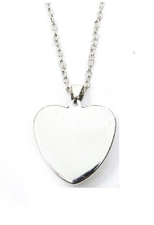Choose Zodiac 1″ (25mm) Heart Shaped Glass Metal Pendant Necklace 18″ Link Chain