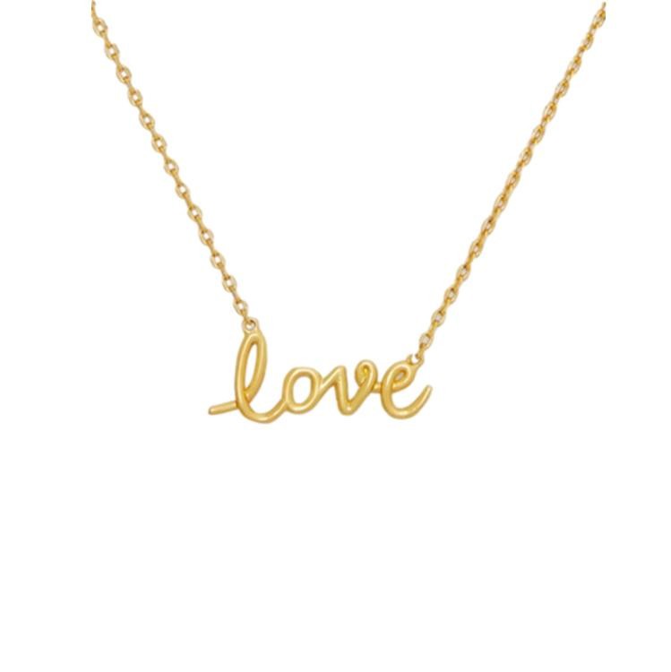 Kate Spade Say Yes Love Pendant Necklace Gold