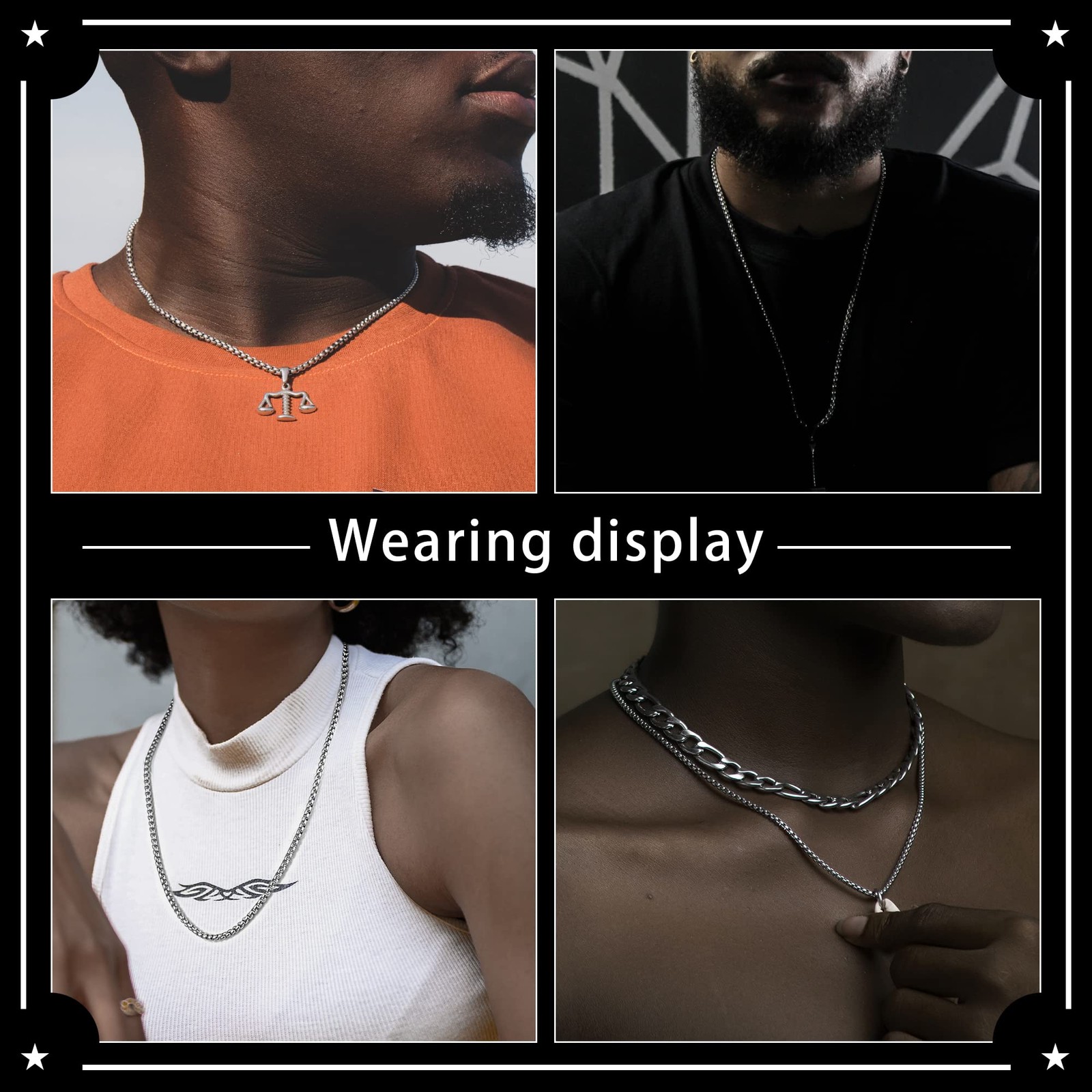 6 mm 24 In Square Rolo Stainless Steel Chain Necklace Round Box Necklace Men …