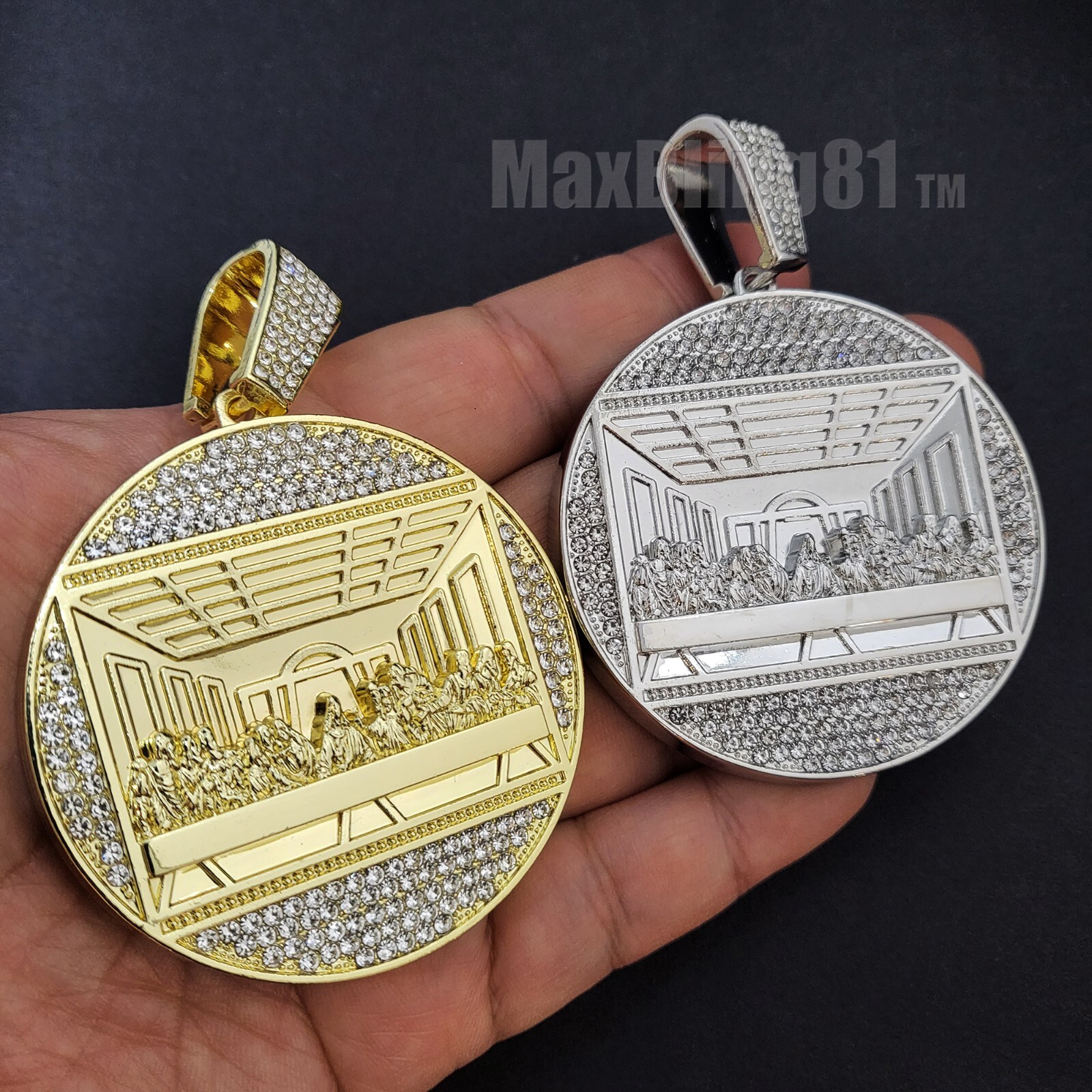 Hip Hop Jewelry Iced Large Jesus Last Supper Cubic Zirconia Bling Charm Pendant