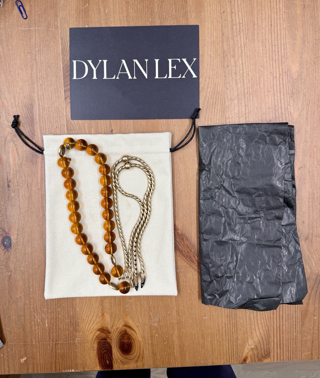 Dylanlex Nylah Lariat Necklace Gold/Amber