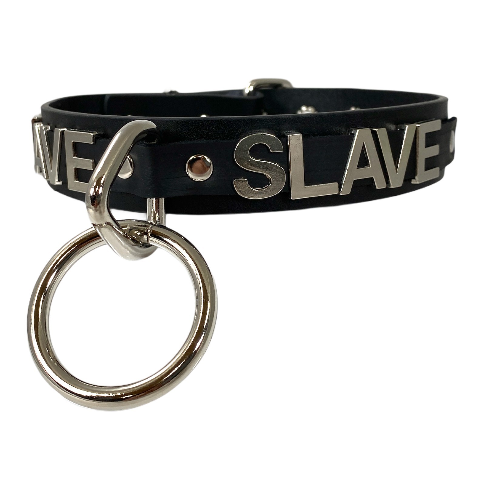 Name Bondage Collar Black O Ring Letter Slave Leather BDSM Choker Slut Choker
