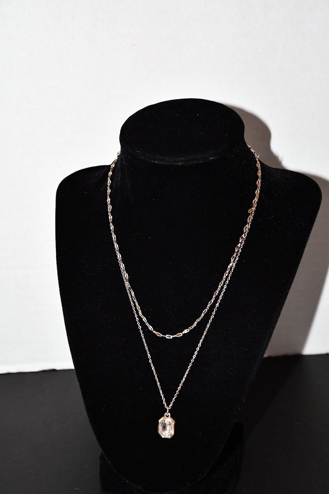 Gemma Layne Multi Row Octagon Pendant Necklace in Gold #D73165CRY NWT