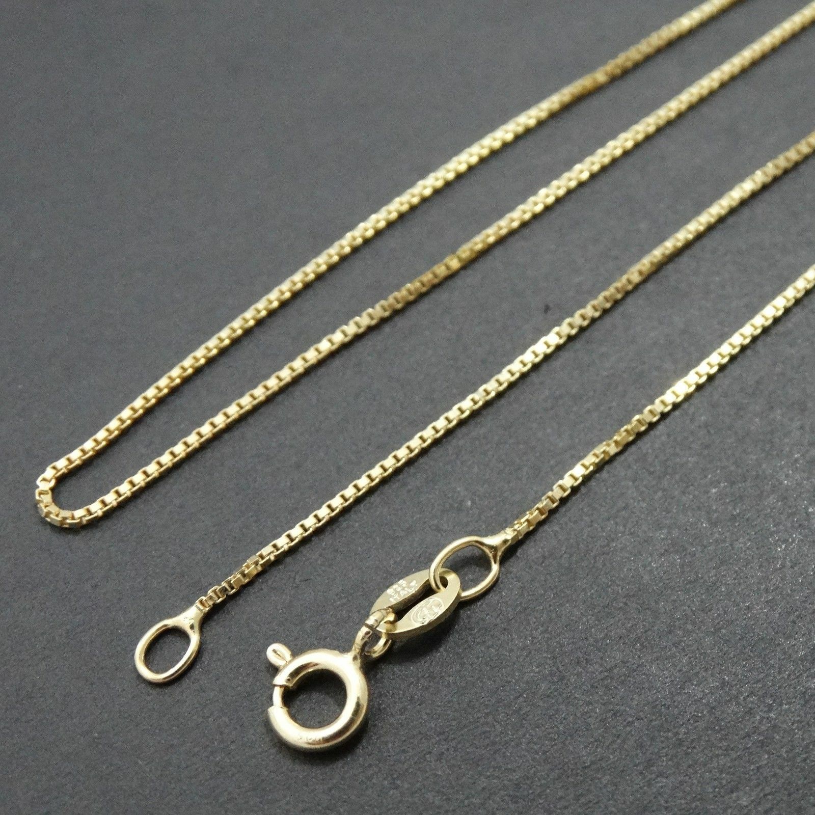 Gold Plated Sterling Silver BOX Chain Necklace 1mm 925 Italian 16″ – 30″ NEW