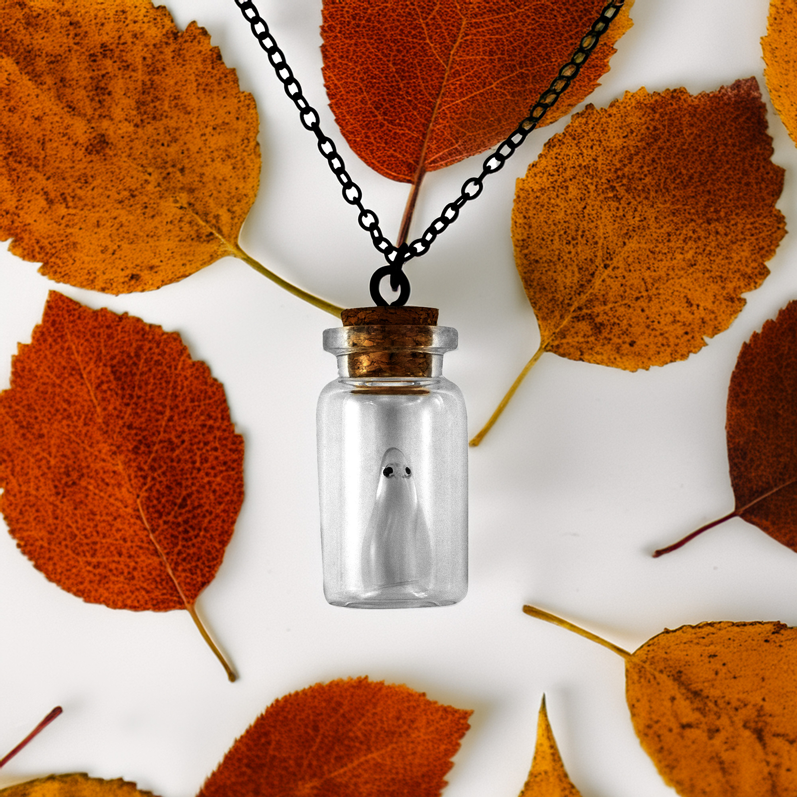 AlterImage Ghost In A Bottle Necklace Glow In The Dark Pendant Green Includes