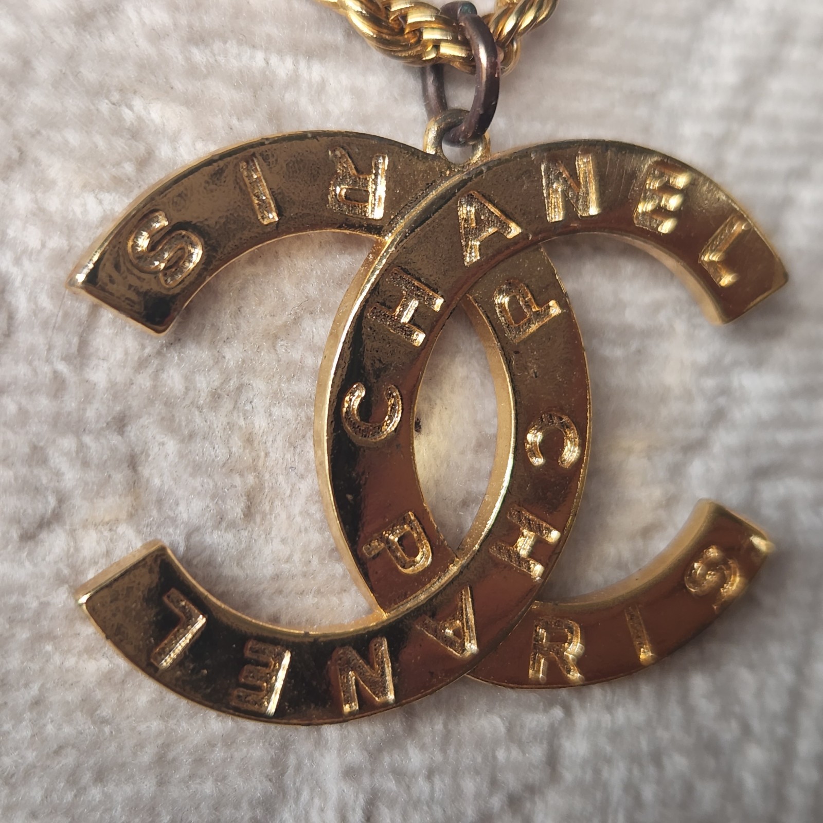 Chanel CC Logo Pendant Gold Tone CHANEL PARIS A20 Made in France LARGE