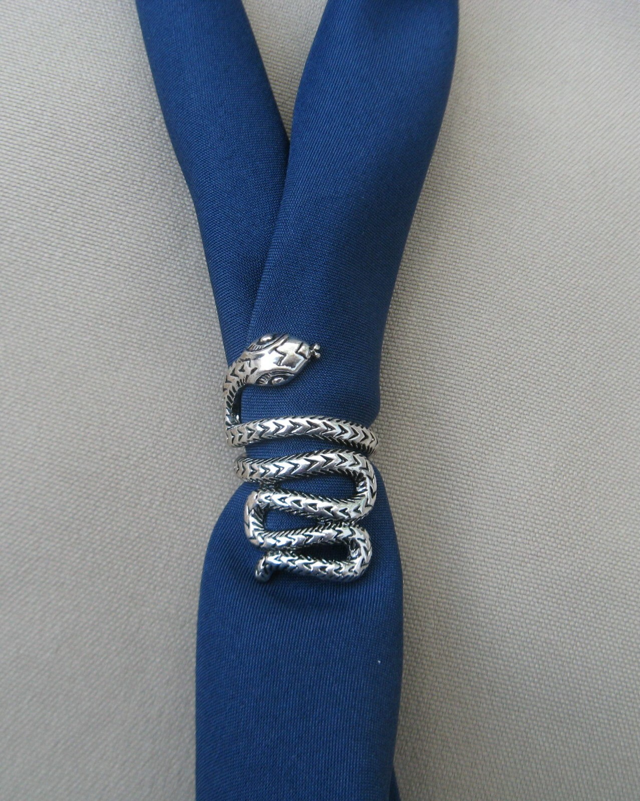 Scarf apache tie slide silver color snake western square dance cowboy rodeo NEW