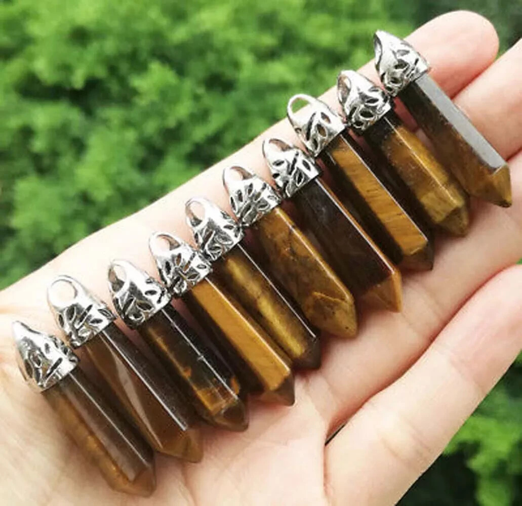 10 Beautiful Tiger Eye Pendants. FREE SHIPPING IN THE USA!