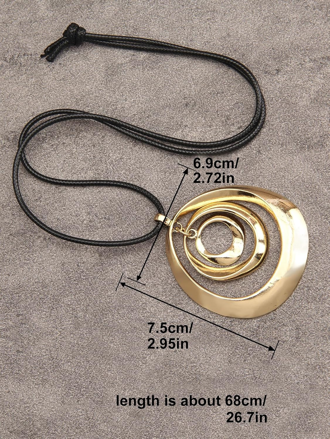 Boho Necklace for Women Bohemian Necklaces Long Choker Necklace Handmade Black L
