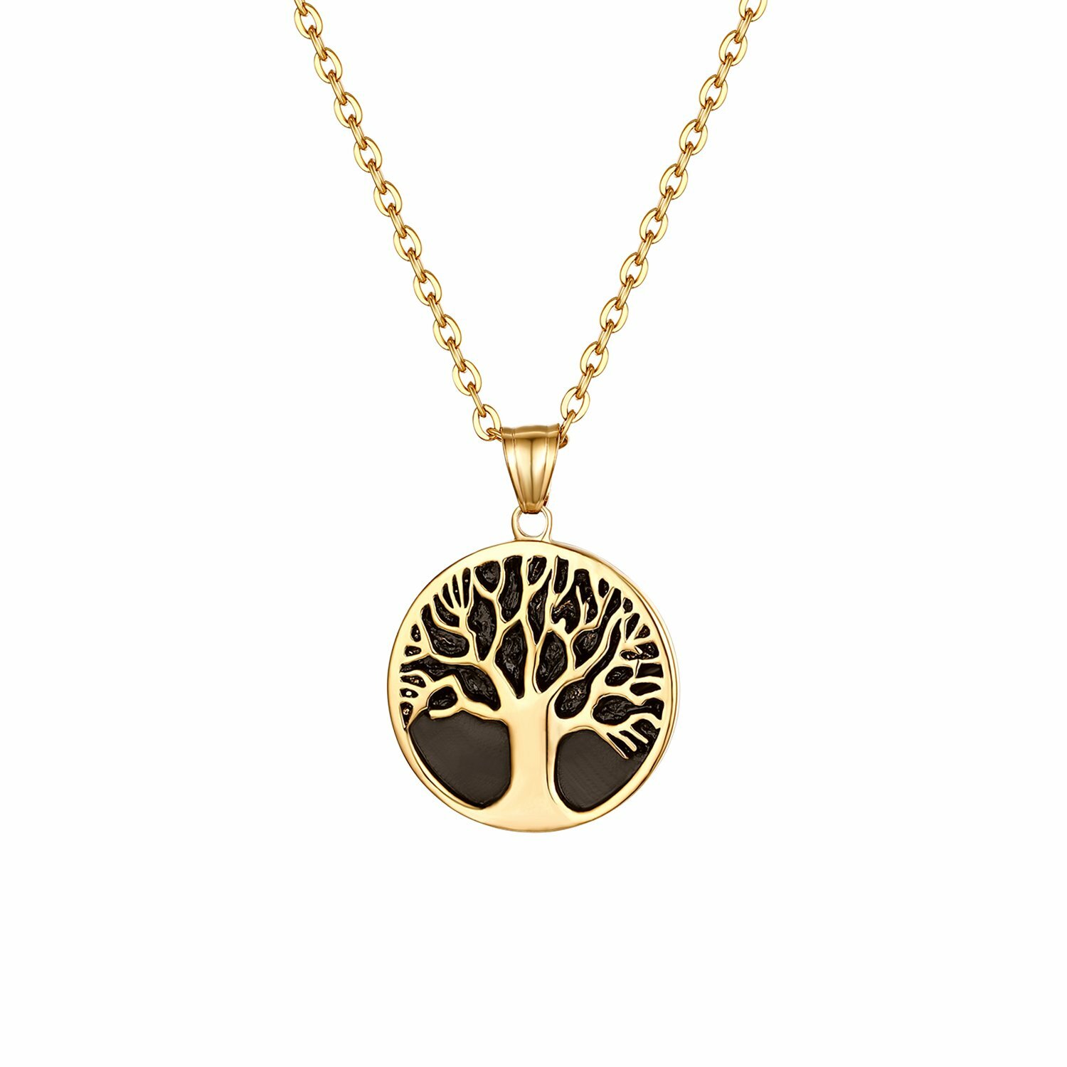 Men Women Stainless Steel Celtic Tree of Life Pendant Necklace Chain Jewelry