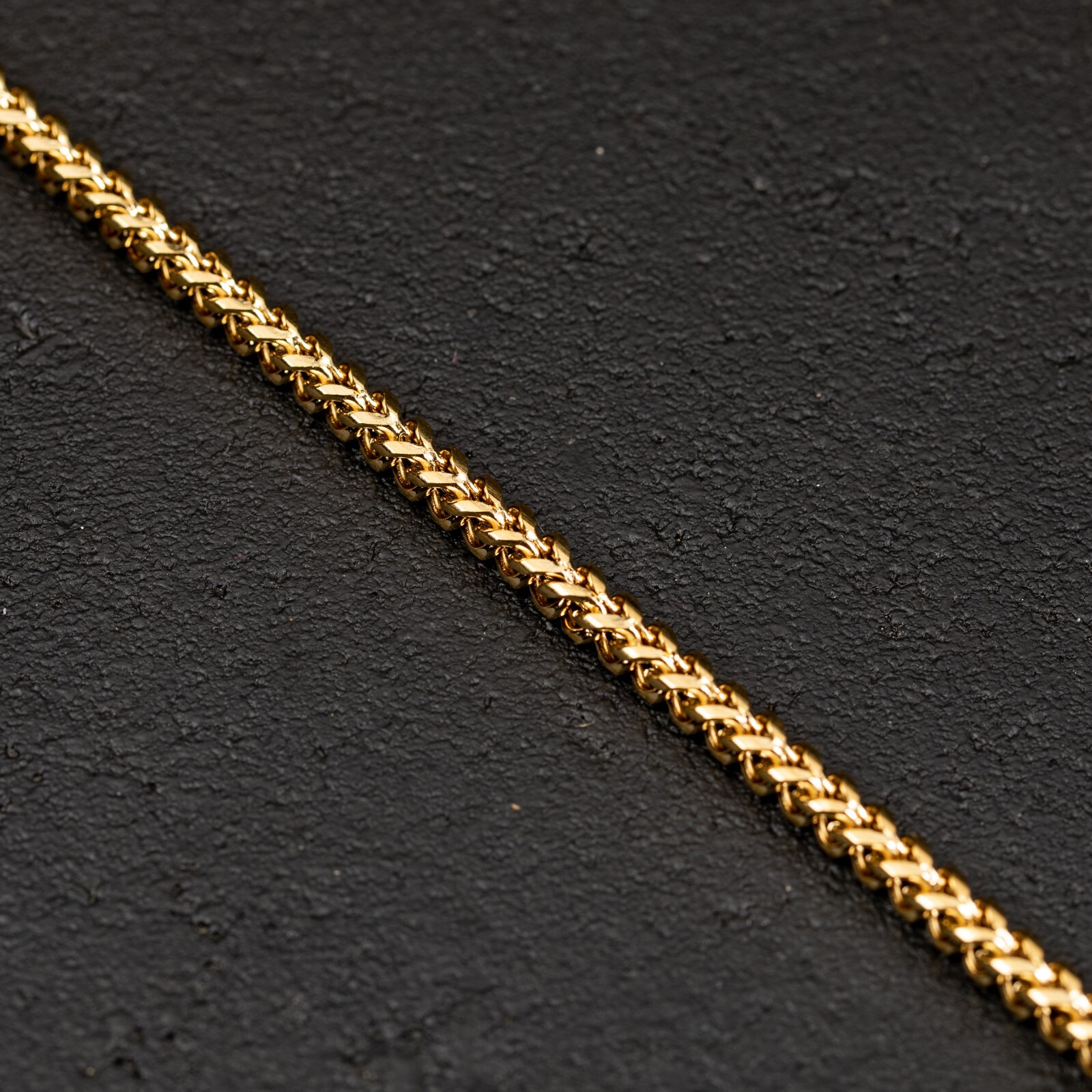 Yellow Gold Plated Solid Heavy 316 Stainless Steel 4MM Franco Chain Necklace