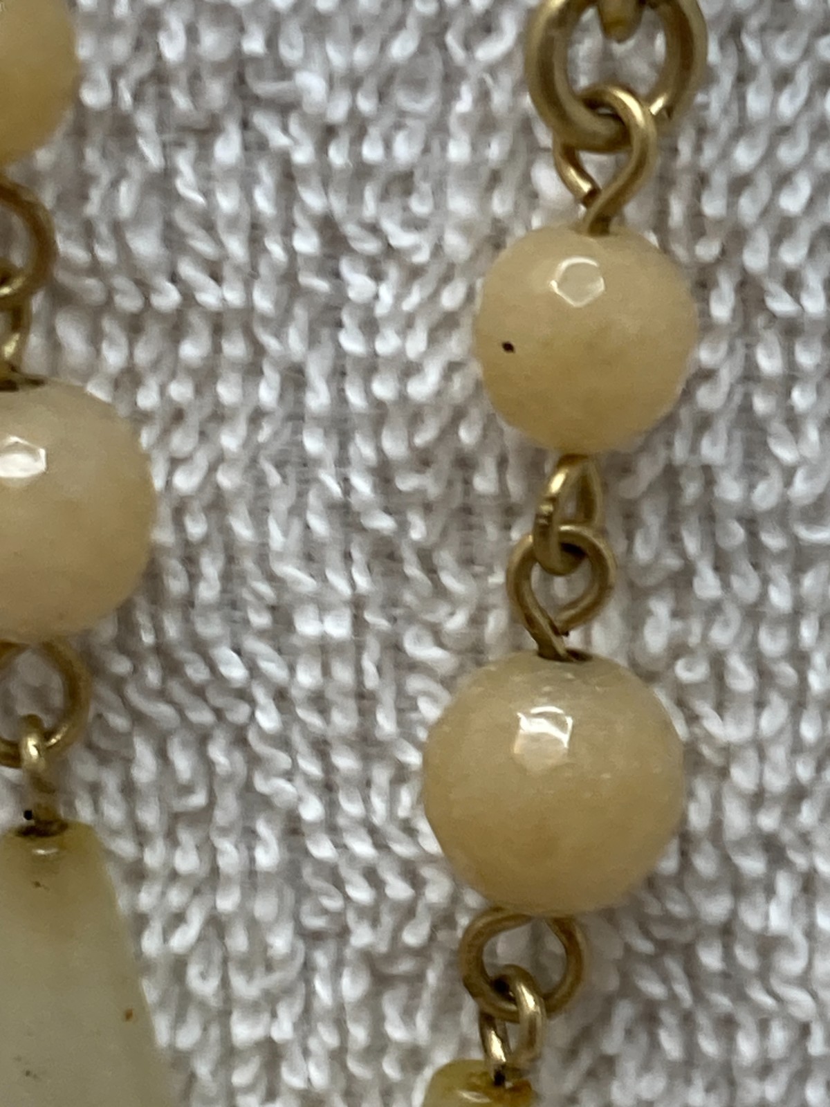 Cabi Carved Cameo Necklace Semi Precious Ivory Yellow Gold Tone – Good