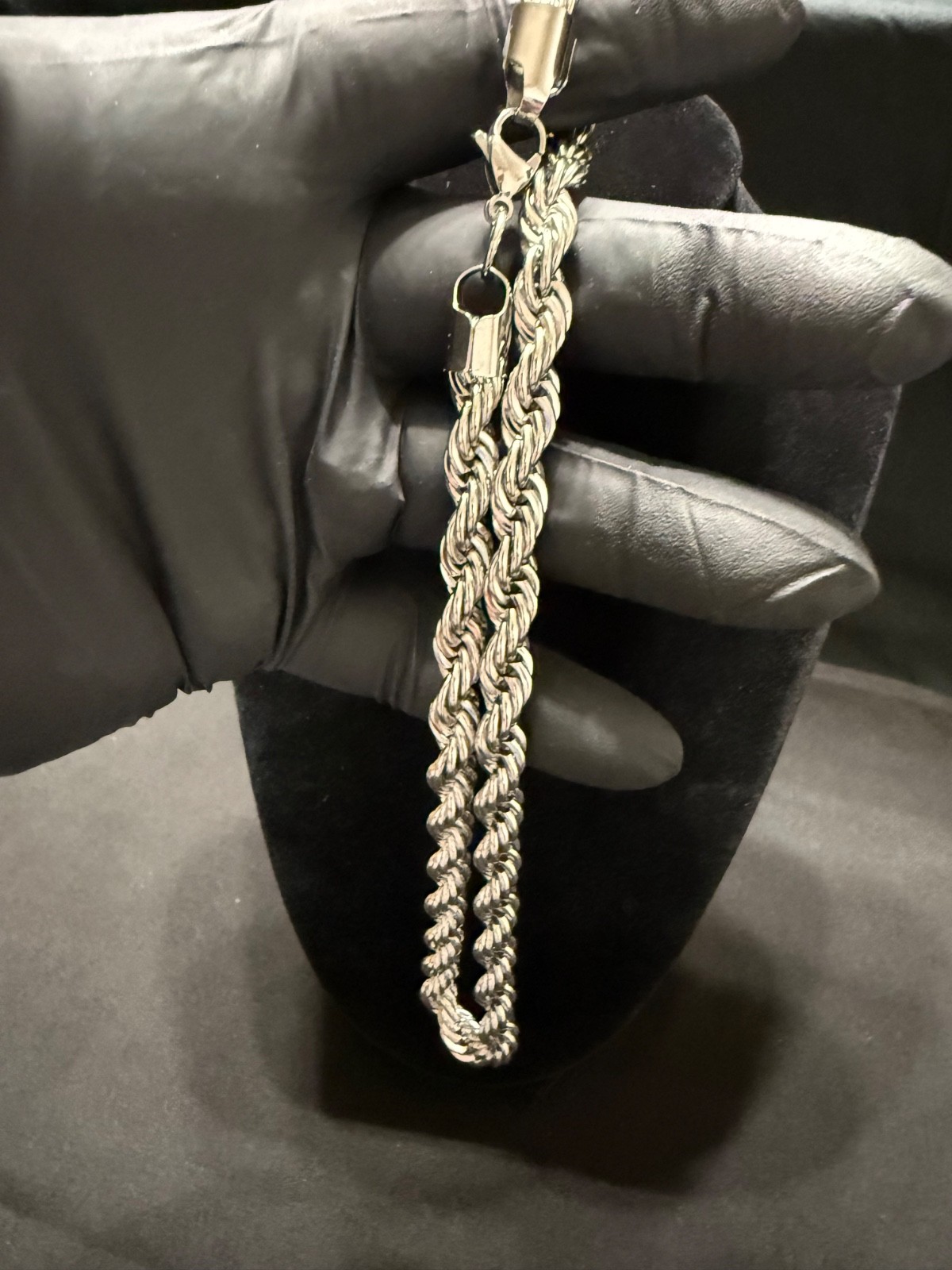 rope chain silver filled 18 inch 7.5mm lobster clasp the big boy
