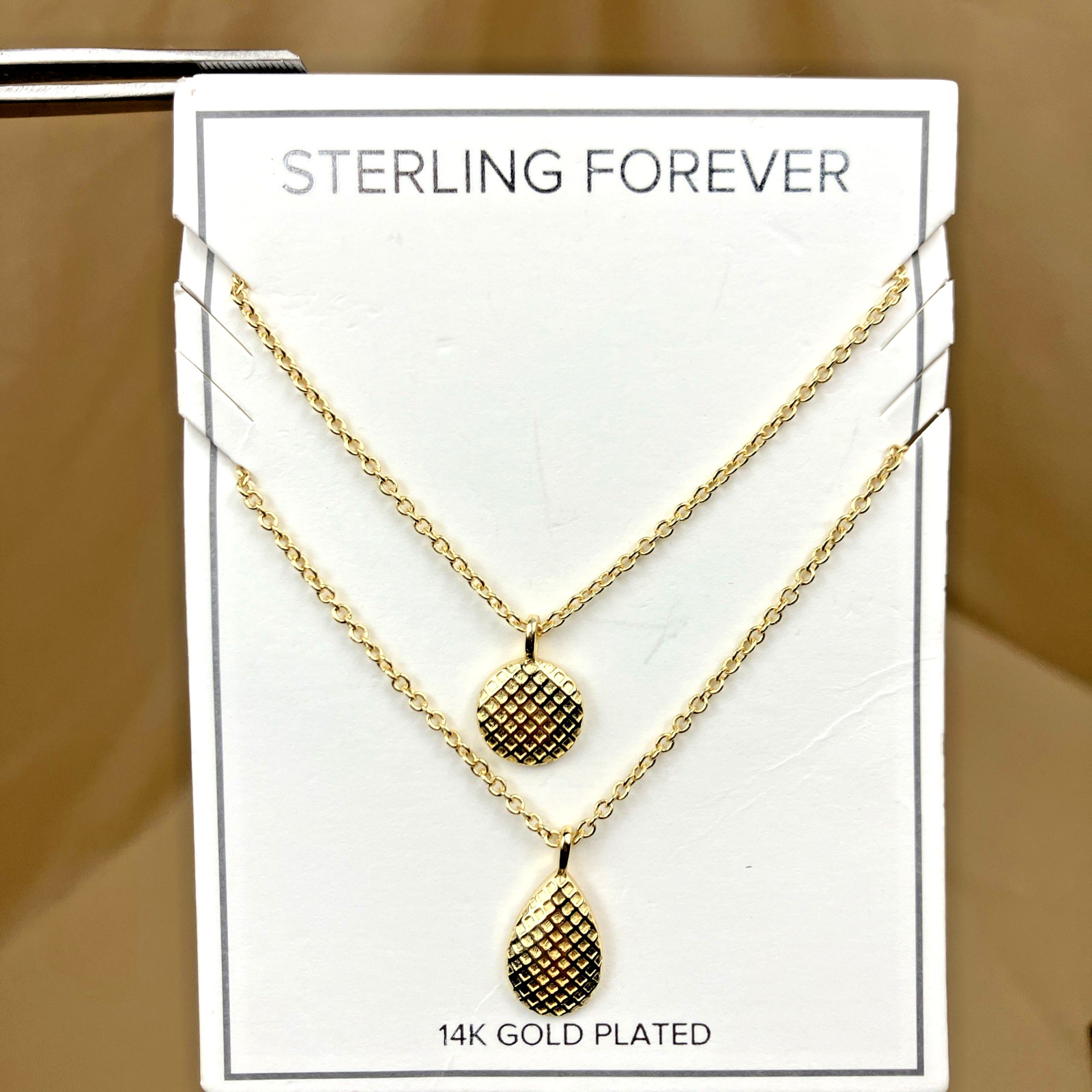 Sterling Forever Aldari Layered Necklace 14k Goldplated 925 Silver NWT Orig $75