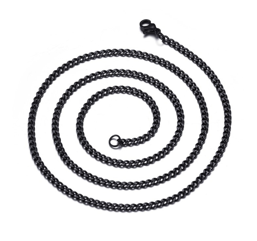 16-36″ Solid Stainless Steel Silver Gold Chain Cuban Curb Women Men Necklace 3mm
